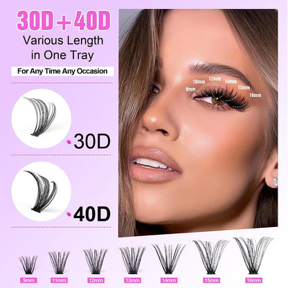 LashAmore™ 30D40D Cluster Lash Kit