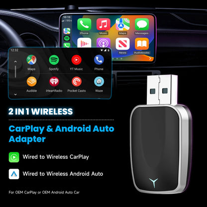 AutoLink™ - Wireless CarPlay Adapter & Android Auto Wireless Adapter Plug & Play